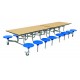 Rectangular Mobile Folding Table with 16 Seats